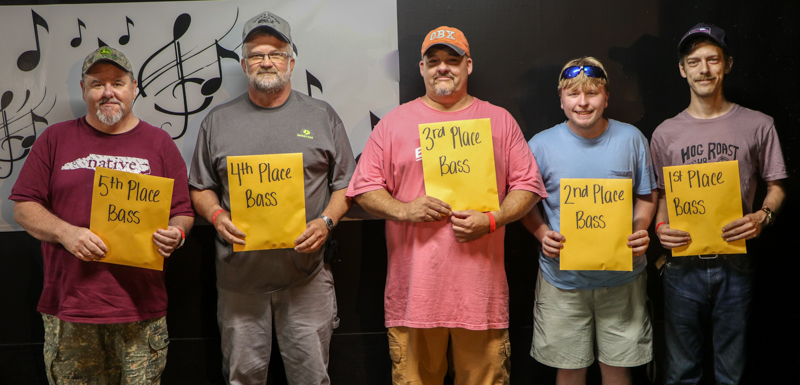 Adult Bass Fiddle winners at the 2026 Mount Airy Fiddlers' Convention - photo © G. Nicholas Hancock