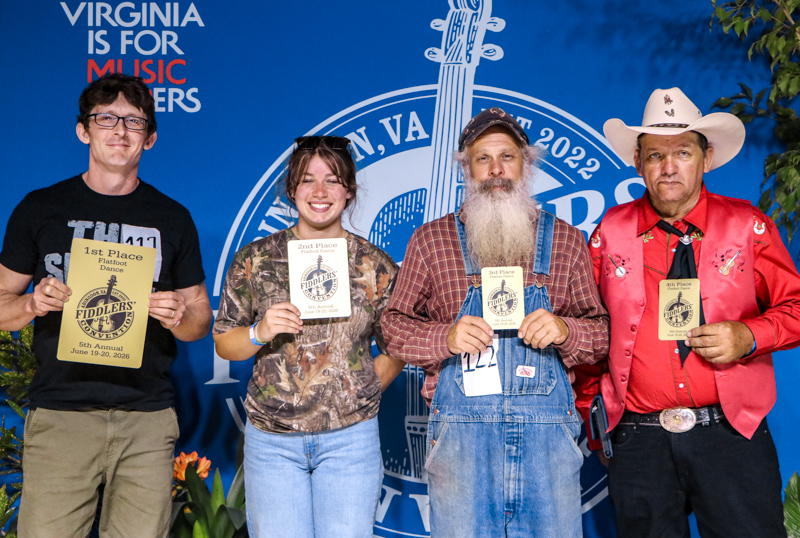 Adult Flatfoot Dance winners at the 2026 Abingdon Fiddlers' Convention - photo © G. Nicholas Hancock