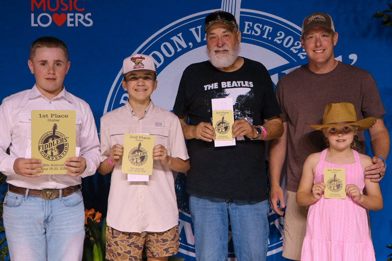 Adult Guitar Winners at the 2026 Abingdon Fiddlers' Convention - photo © G. Nicholas Hancock