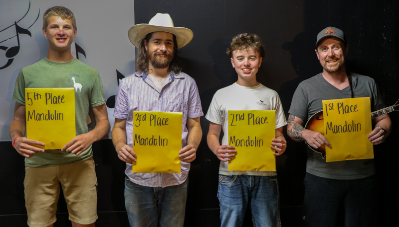 Adult Mandolin winners at the 2026 Mount Airy Fiddlers' Convention - photo © G. Nicholas Hancock