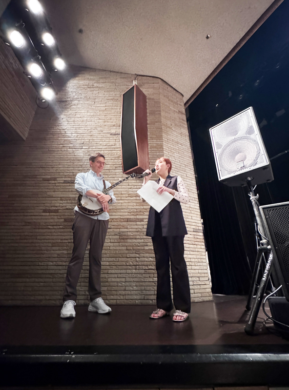 Tim Burns interviewed by Alisa Inaba at KazCamp 2026 - photo courtesy of KazCamp