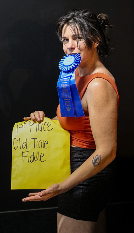 Amy Alvey 1st place old time fiddle at the 2026 Mount Airy Fddlers Convention - photo © Nicholas Hancock