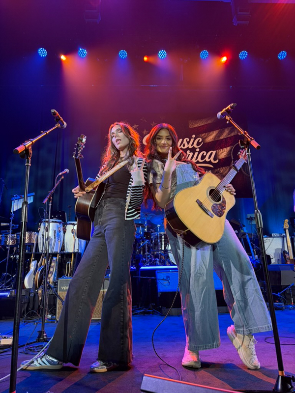Dani Flowers and Jaelee Roberts of Sister Sadie at Music America: Songs That Shaped Us at the Bruce Springsteen Center (6/4/26) - photo © Ariel Rosenberg