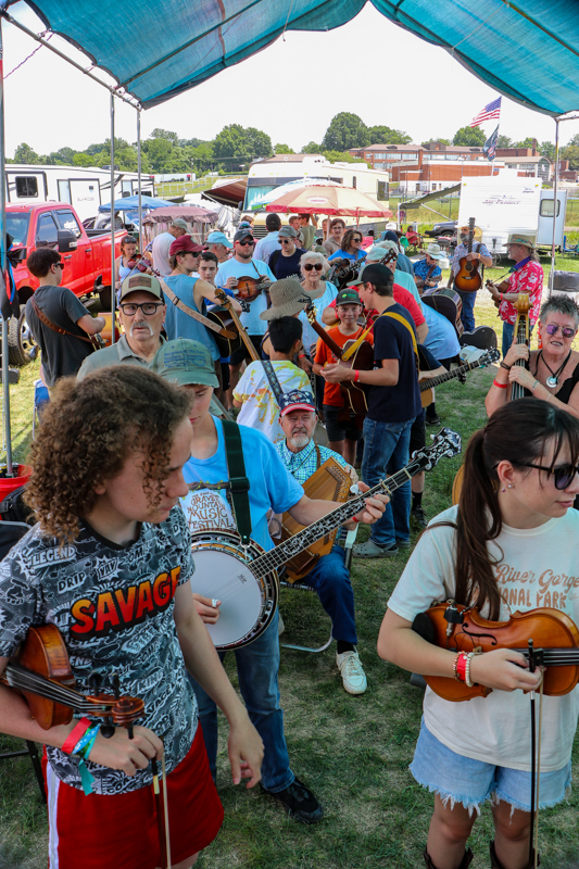 Contestants in line to perform at the 2026 Mount Airy Fiddlers' Convention - photo © G. Nicholas Hancock