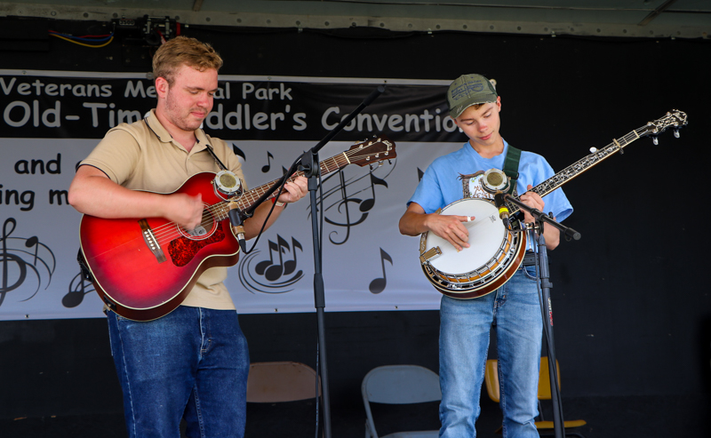 Darrius Flowers and Shawn Rippel at the 2026 Mount Airy Fiddlers' Convention - photo © G. Nicholas Hancock