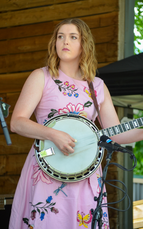 Sarah Stewart with Backwoods Bluegrass at Farm Jamb 2026 - photo © Roger Black