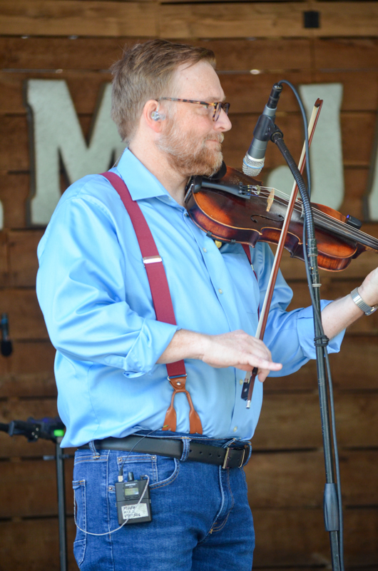 Adam Haynes with Rhonda Vincent & The Rage at Farm Jamb 2026 - photo © Roger Black