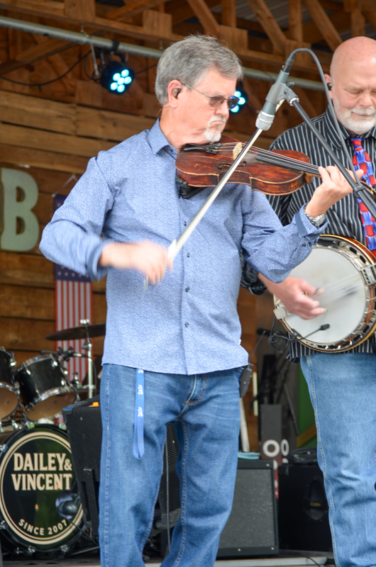 Mike Hartgrove and Sammy Shelor with The Lonesome River Band at Farm Jamb 2026 - photo © Roger Black