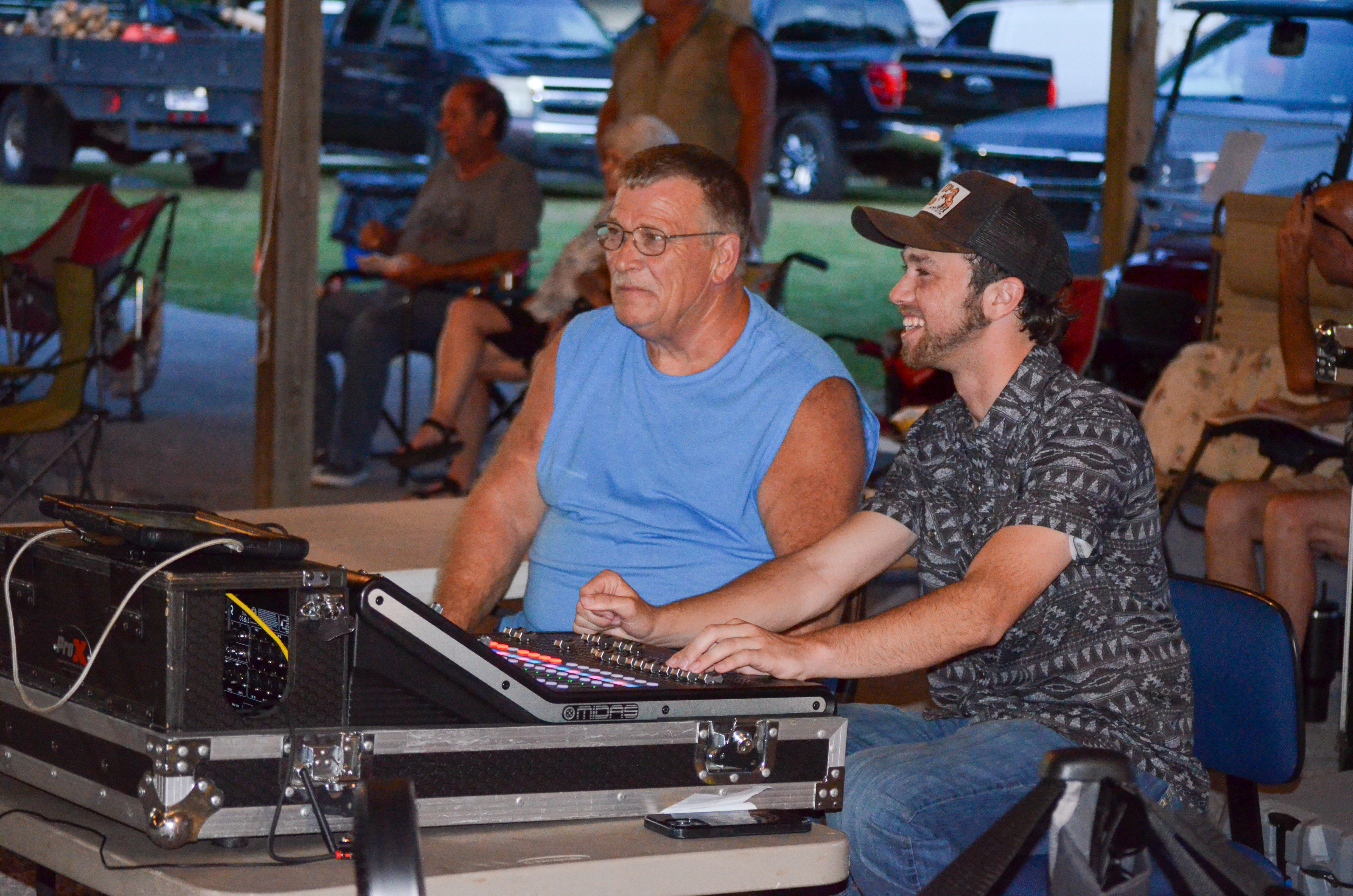 Tom and Elijah at Blazin' Bluegrass 2026 - photo © Roger Black