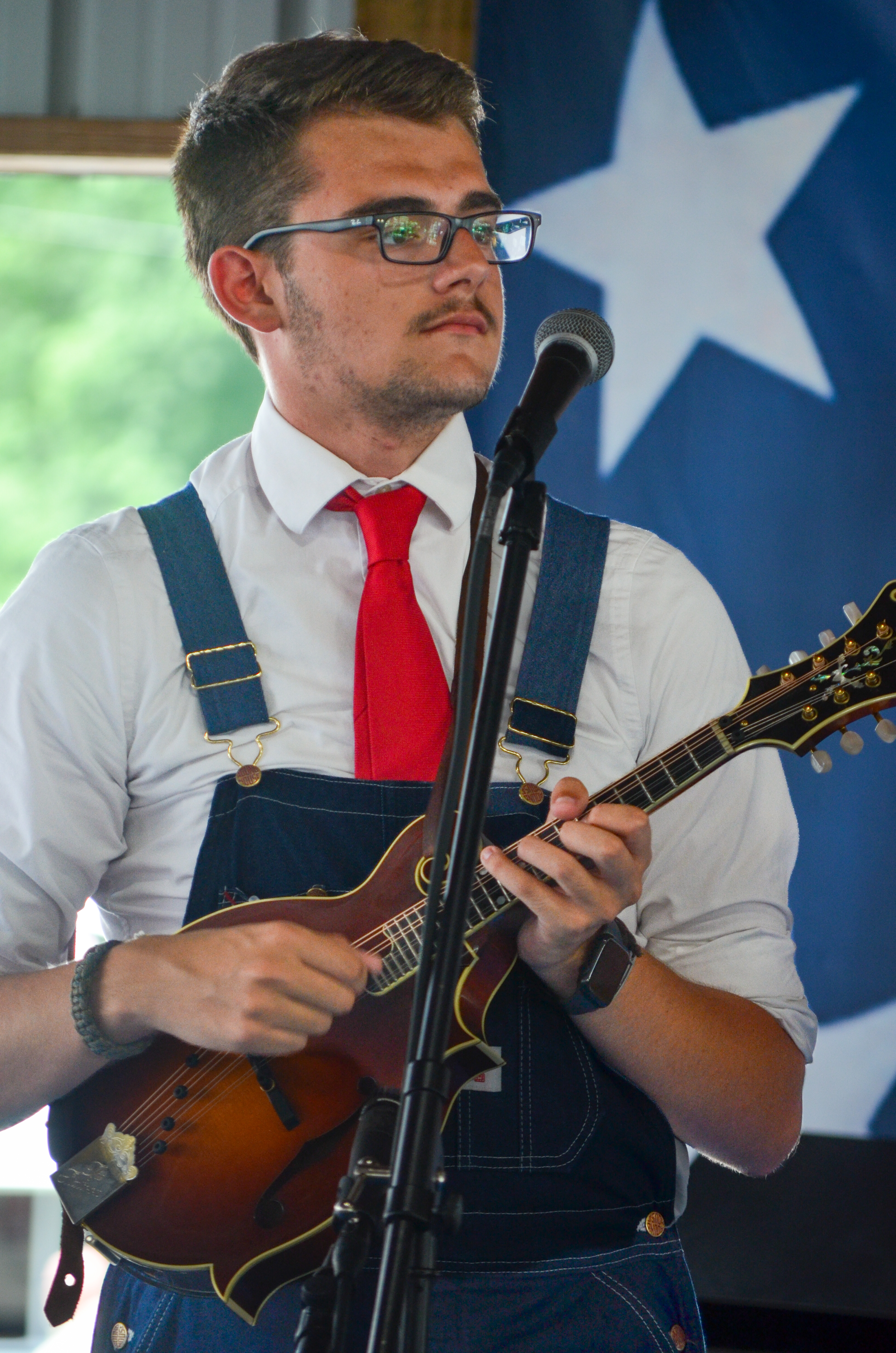 Jason Little with The Gospel Plowboys at Blazin Bluegrass 2026 - photo © Roger Black