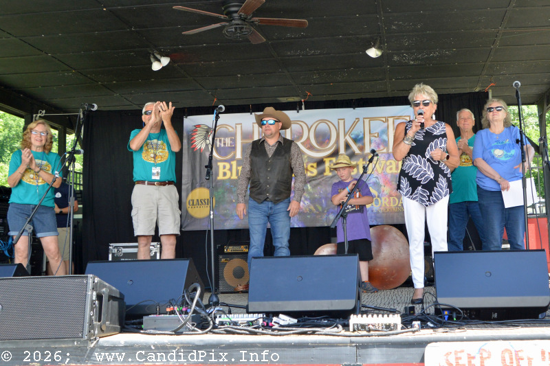 Community sing to start the 2026 Cherokee Bluegrass Festival - photo © Bill Warren
