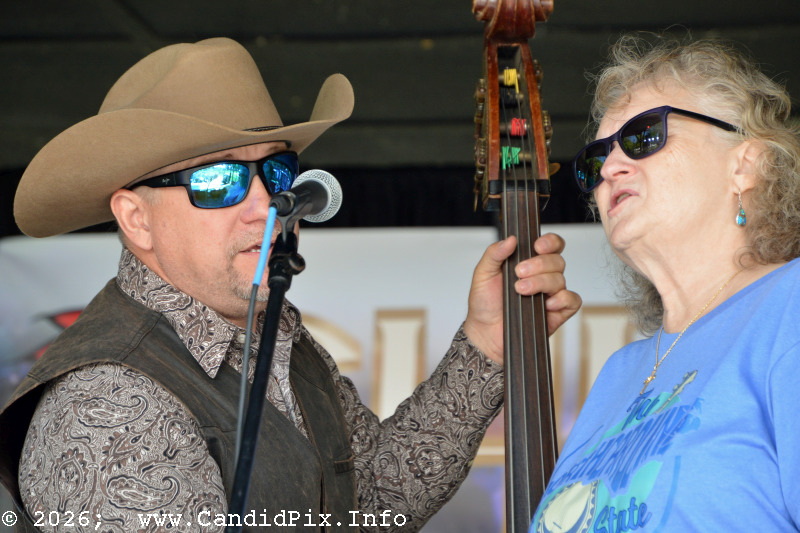 Edgar Loudermilk and Lorraine Jordan at the 2026 Cherokee Bluegrass Festival - photo © Bill Warren