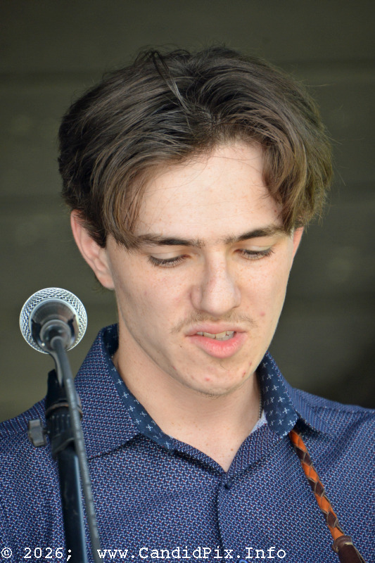 Bryce Griffin with The Edgar Loudermilk Band at the 2026 Cherokee Bluegrass Festival - photo © Bill Warren