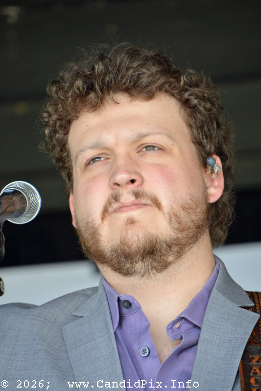 Zack Arnold with Rhonda Vincent & The Rage at the 2026 Cherokee Bluegrass Festival - photo © Bill Warren
