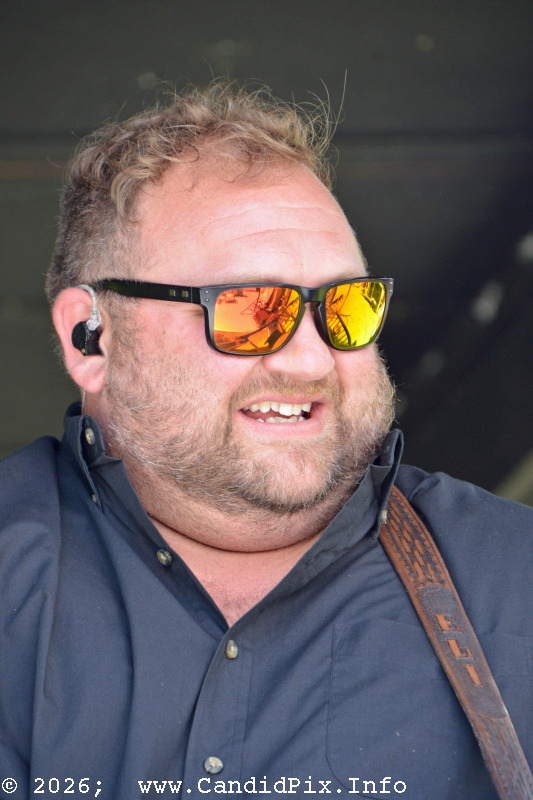 Eli Johnston with Authentic Unlimited at the 2026 Cherokee Bluegrass Festival - photo © Bill Warren