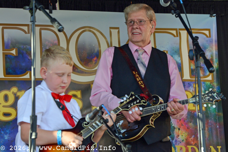 Ren Fulcher and Larry Efaw at the 2026 Cherokee Bluegrass Festival - photo © Bill Warren