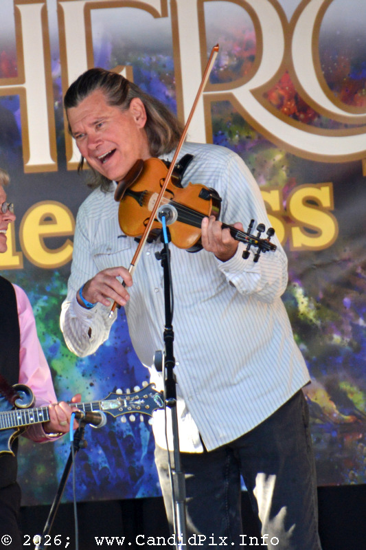 Wally Hughes joins Larry Efaw & The Bluegrass Mountaineers at the 2026 Cherokee Bluegrass Festival - photo © Bill Warren