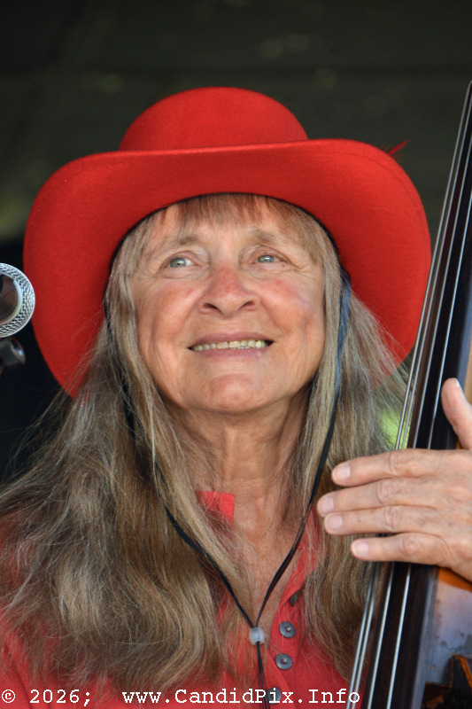 Sandy Holderman with Sandy Back Porch at the 2026 Cherokee Bluegrass Festival - photo © Bill Warren