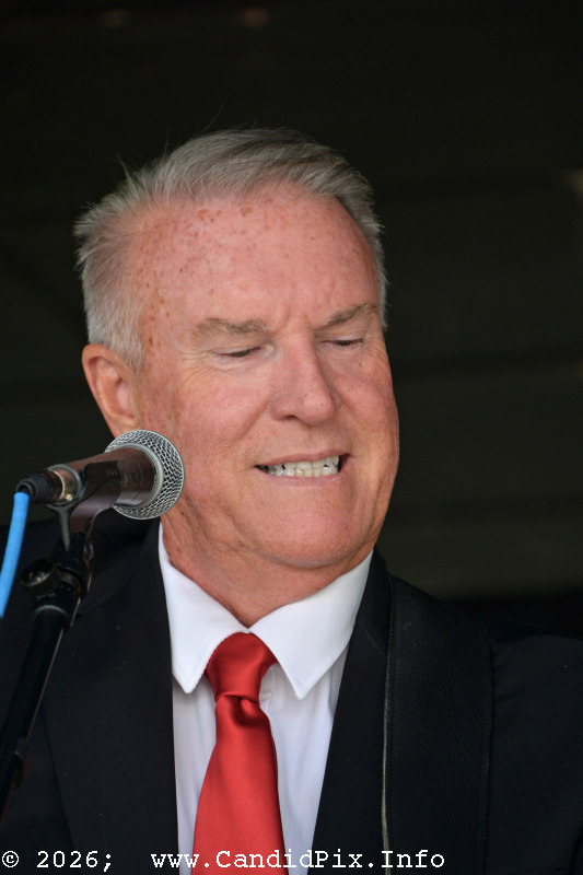 Stan Burns with Sandy Back Porch at the 2026 Cherokee Bluegrass Festival - photo © Bill Warren