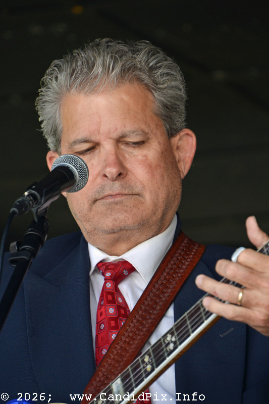 Mike Hefflinger with Sandy Back Porch at the 2026 Cherokee Bluegrass Festival - photo © Bill Warren