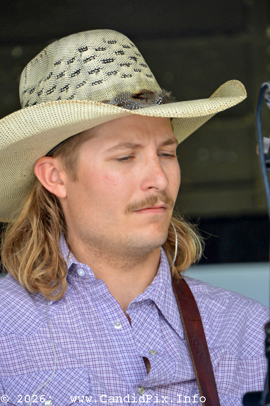 Jacob Flick with Nothin' Fancy at the 2026 Cherokee Bluegrass Festival - photo © Bill Warren