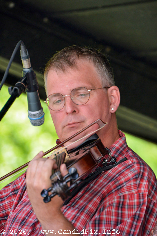 Chris Sexton with Nothin' Fancy at the 2026 Cherokee Bluegrass Festival - photo © Bill Warren