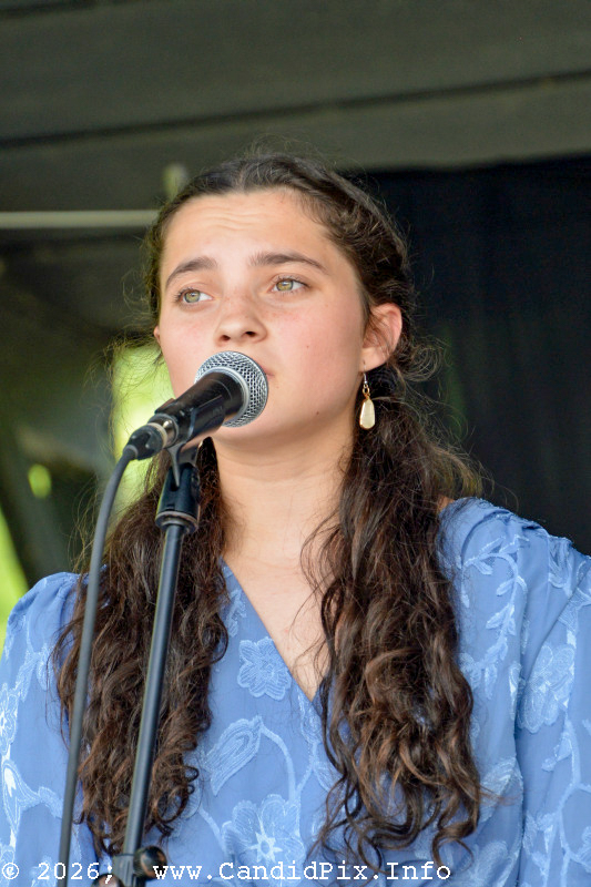 Whysper Stephenson with Larry Stephenson Band at the 2026 Cherokee Bluegrass Festival - photo © Bill Warren