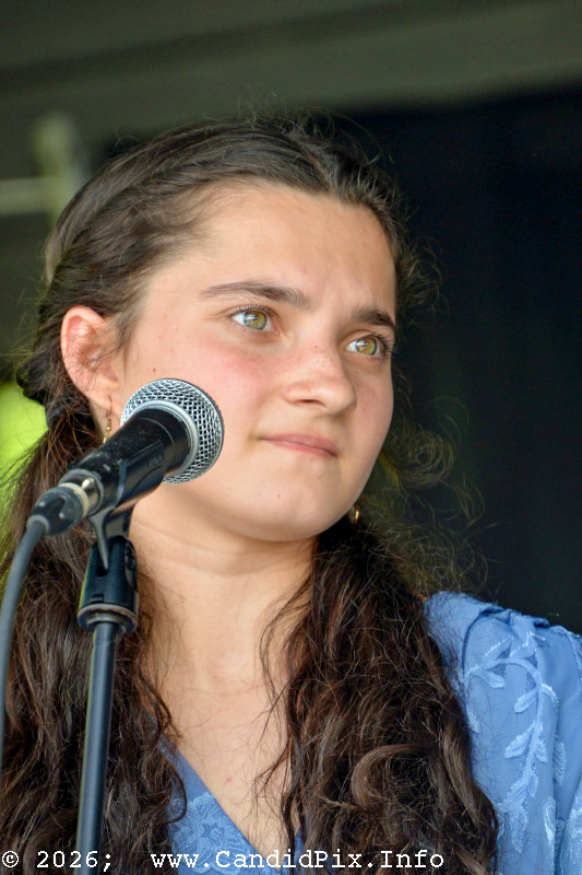 Whysper Stephenson with Larry Stephenson Band at the 2026 Cherokee Bluegrass Festival - photo © Bill Warren
