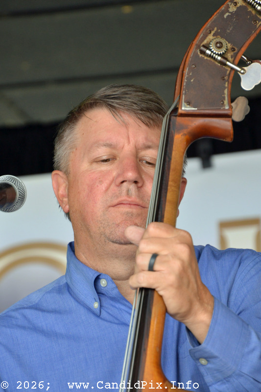 Kevin Lamm with Lorraine Jordan & Carolina Road at the 2026 Cherokee Bluegrass Festival - photo © Bill Warren