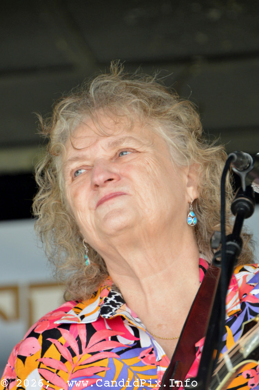 Lorraine Jordan with Carolina Road at the 2026 Cherokee Bluegrass Festival - photo © Bill Warren