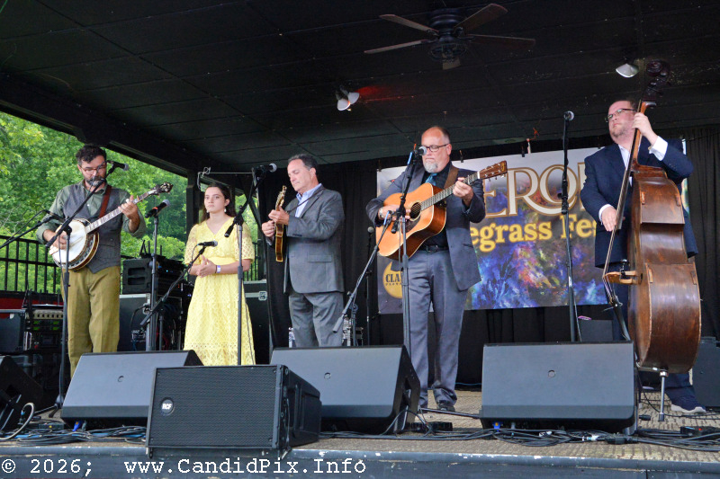 Whysper Stephenson with Larry Stephenson Band at the 2026 Cherokee Bluegrass Festival - photo © Bill Warren