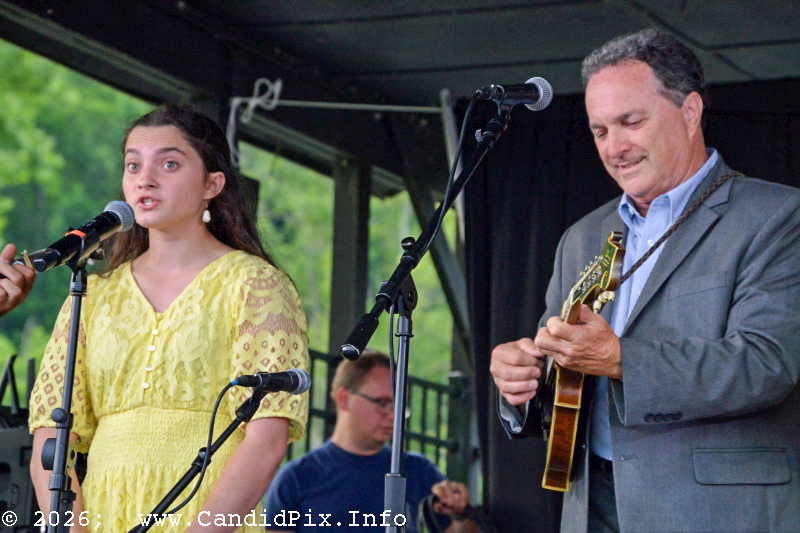 Whysper Stephenson with Larry Stephenson Band at the 2026 Cherokee Bluegrass Festival - photo © Bill Warren