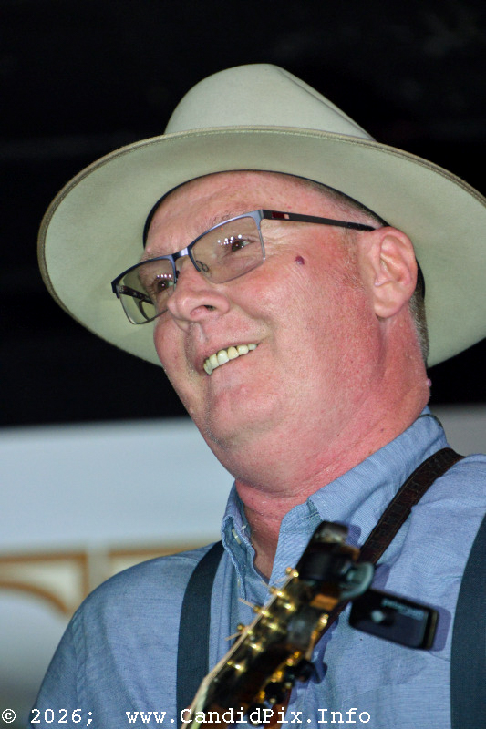 Darrell Webb with Appalachian Road Show at the 2026 Cherokee Bluegrass Festival - photo © Bill Warren