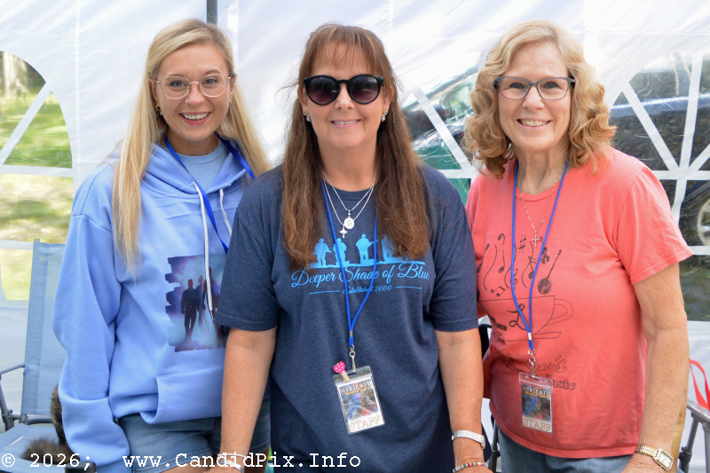 Susanna, Mollie, and Donna at the 2026 Cherokee Bluegrass Festival - photo © Bill Warren