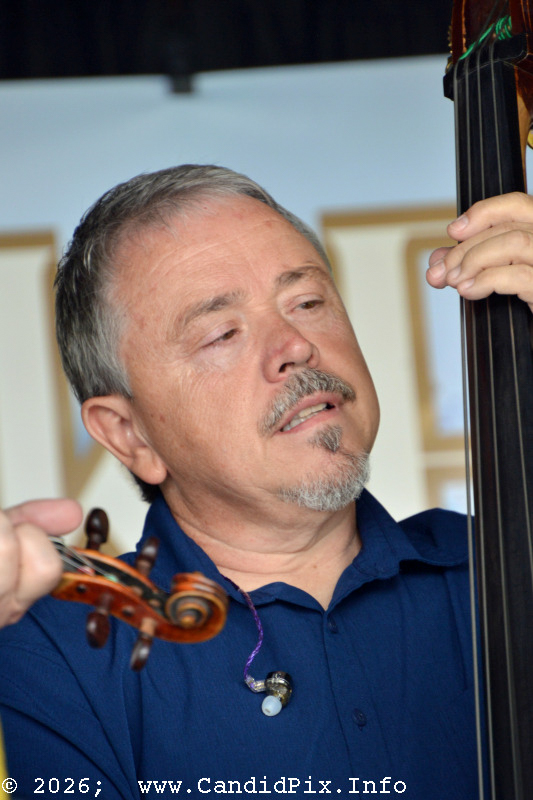 Randy Barnes with Fast Track at the 2026 Cherokee Bluegrass Festival - photo © Bill Warren