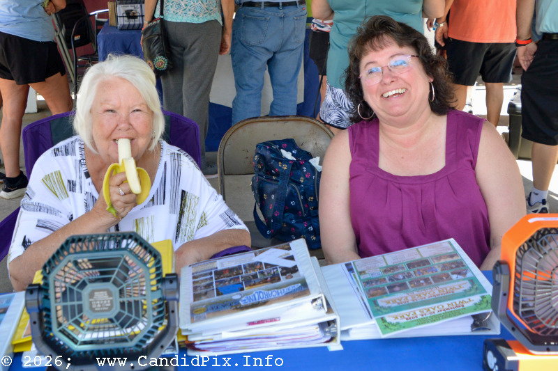 Deb and Teresa at the 2026 Cherokee Bluegrass Festival - photo © Bill Warren