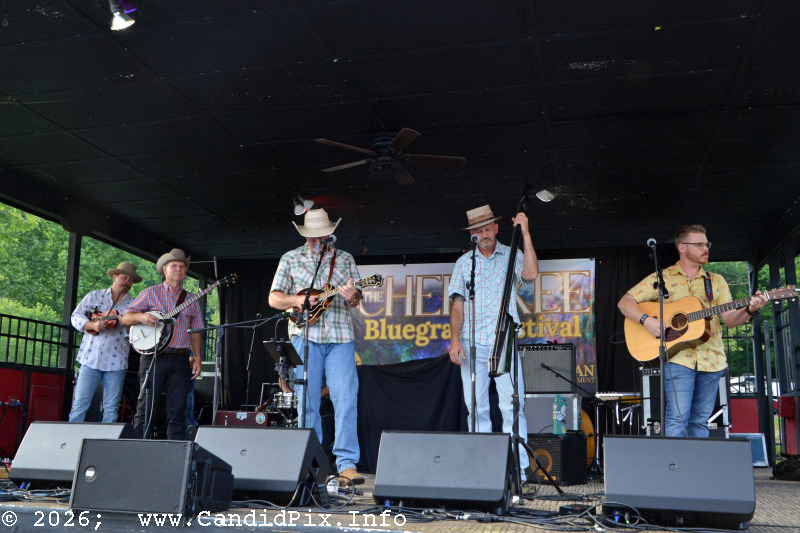 The Darren Nicholson Band at the 2026 Cherokee Bluegrass Festival - photo © Bill Warren