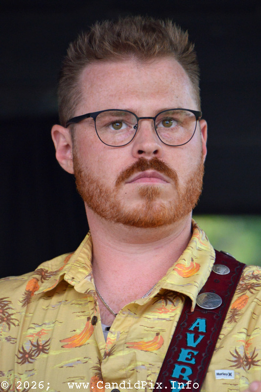 Avery Welter with The Darren Nicholson Band at the 2026 Cherokee Bluegrass Festival - photo © Bill Warren