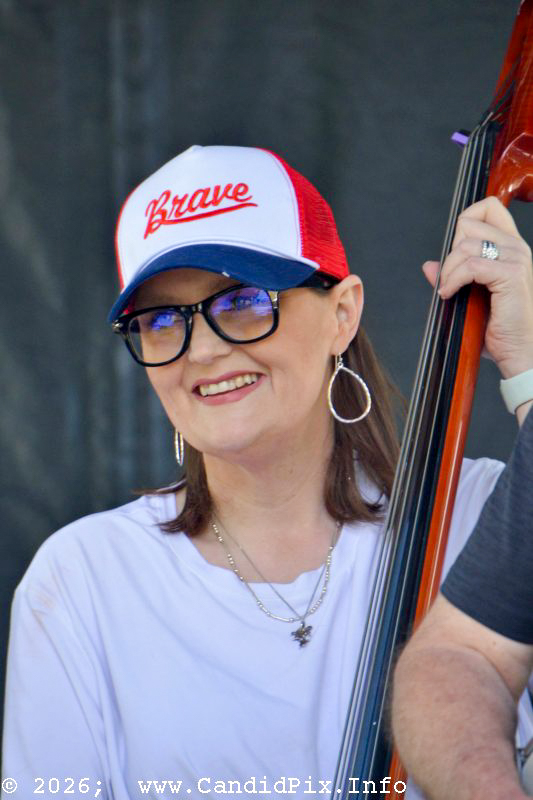 Jennifer Strickland Zapolnik with Harbourtown at the 2026 Charlotte Bluegrass Festival - photo © Bill Warren