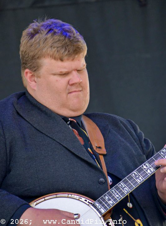 Steven Moore with the David Mayfield Parade at the 2026 Charlotte Bluegrass Festival - photo © Bill Warren