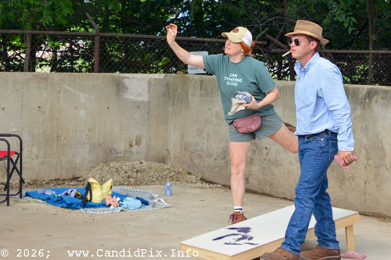 Cornhole with the Dan Tyminski Band at the 2026 Charlotte Bluegrass Festival - photo © Bill Warren