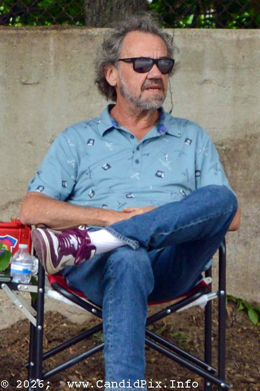 Cornhole with scorekeeper Dan Tyminski at the 2026 Charlotte Bluegrass Festival - photo © Bill Warren