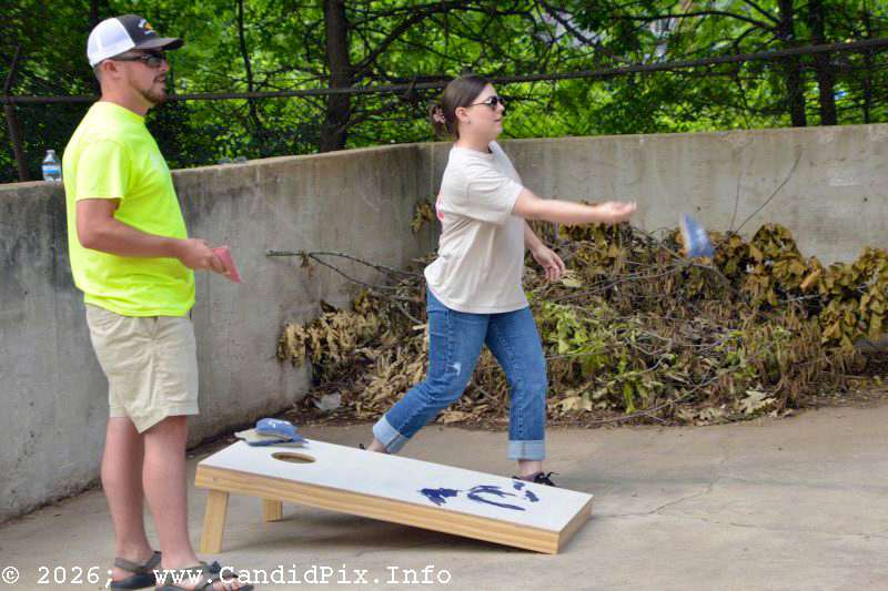 Cornhole with the Dan Tyminski Band at the 2026 Charlotte Bluegrass Festival - photo © Bill Warren