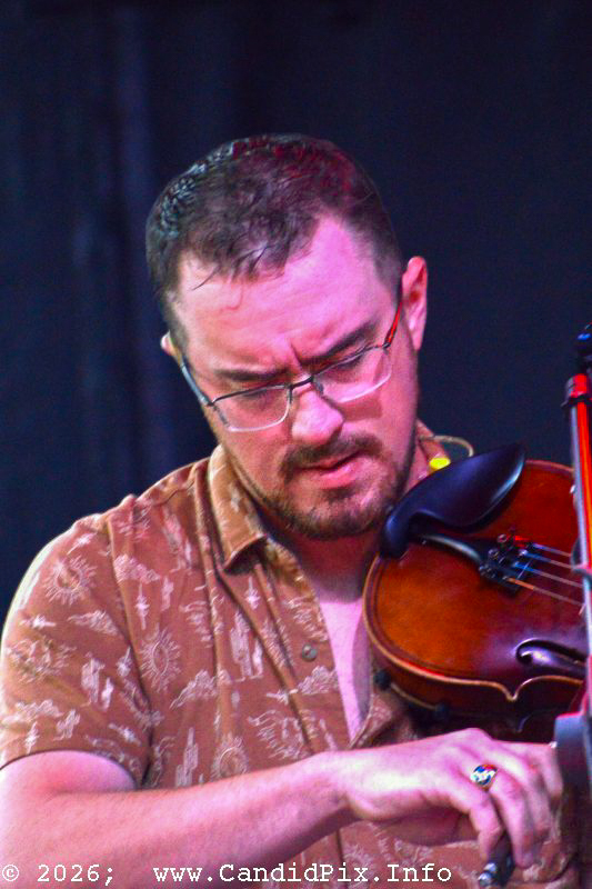 Nathan Aldridge with the Dan Tyminski Band at the 2026 Charlotte Bluegrass Festival - photo © Bill Warren