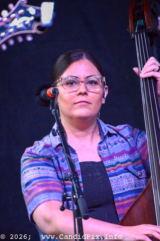 Grace Davis with the Dan Tyminski Band at the 2026 Charlotte Bluegrass Festival - photo © Bill Warren