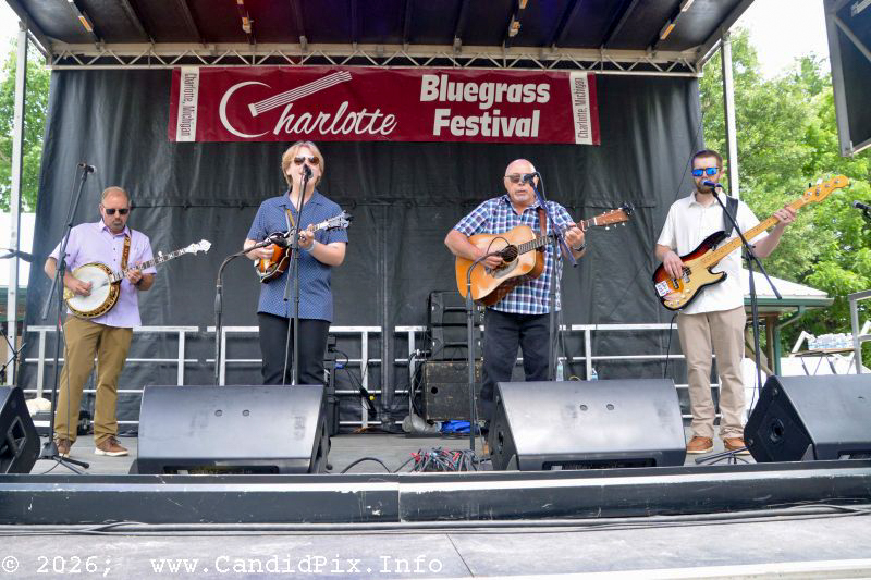 Gavin Conley and the Michigan Bluegrass Band at the 2026 Charlotte Bluegrass Festival - photo © Bill Warren
