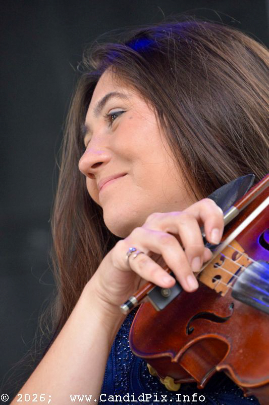 Kacey O'Neal with Kentucky Just Us at the 2026 Charlotte Bluegrass Festival - photo © Bill Warren