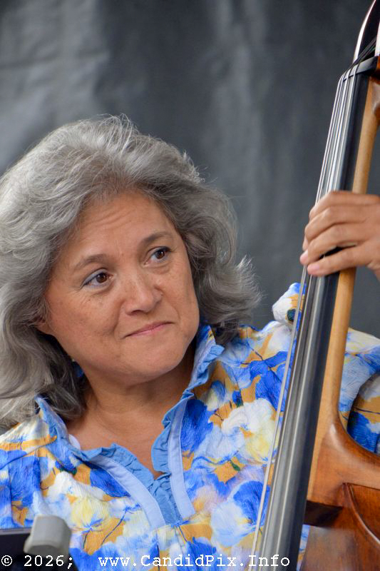 Shelane O'Neal with Kentucky Just Us at the 2026 Charlotte Bluegrass Festival - photo © Bill Warren