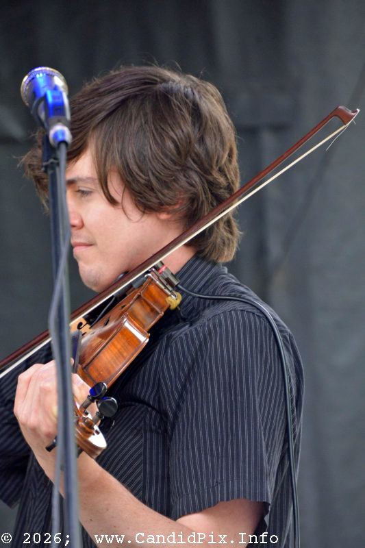 Christian Ward with The Travelin' McCourys at the 2026 Charlotte Bluegrass Festival - photo © Bill Warren