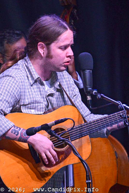 Billy Strings with The Del McCoury Band at the 2026 Charlotte Bluegrass Festival - photo © Bill Warren